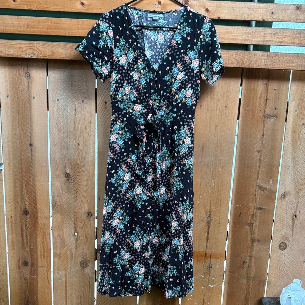 O'Neill Black Floral Midi Dress